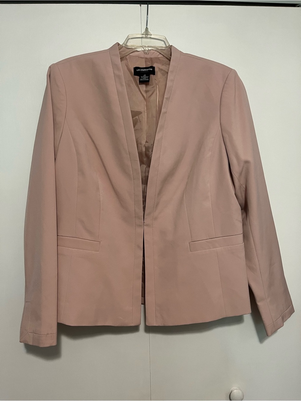 Liz Claiborne Light Blush Open-Front Blazer